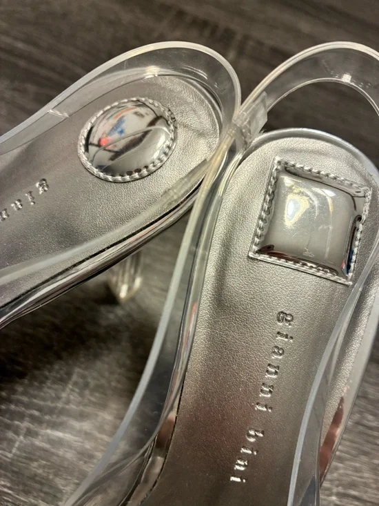 💎 Gianni Bini Clear Rhinestone Heels Size 8 Cinderella Pointed Toe Pumps - Picture 10 of 17